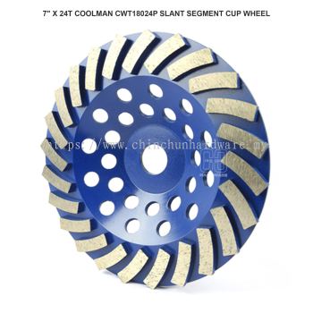 COOLMAN CWT18024P SLANT SEGMENT CUP WHEEL 7" X 24T