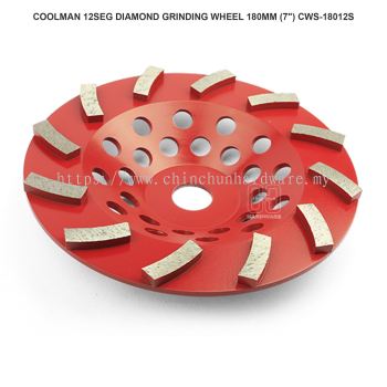 COOLMAN 12SEG DIAMOND GRINDING WHEEL 180MM (7") CWS-18012S