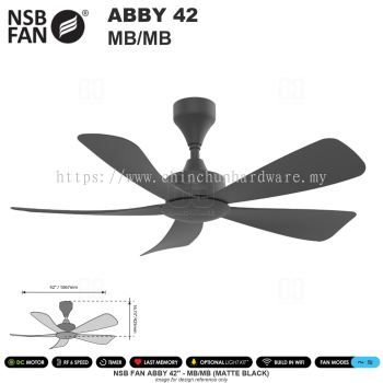 NSB FAN ABBY 42" MB/MB (MATTE BLACK)