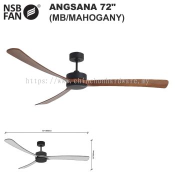 NSB ANGSANA CEILING FAN MB/MAHOGANY 72"