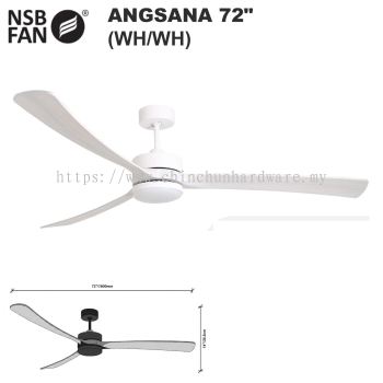 NSB ANGSANA CEILING FAN WH/WH 72"