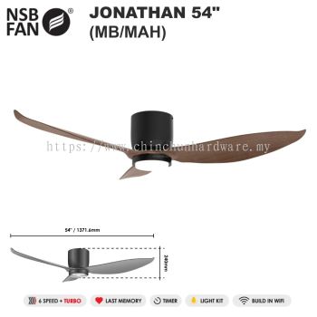 NSB JONATHAN CEILING FAN DC 3C LED WIFI 54 MB-MAH