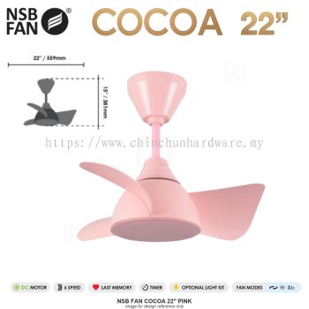 NSB FAN COCOA 22" PINK