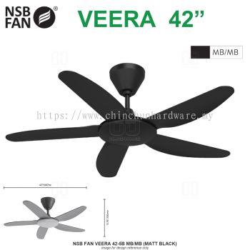 NSB FAN VEERA 42-5B MB/MB (MATT BLACK)