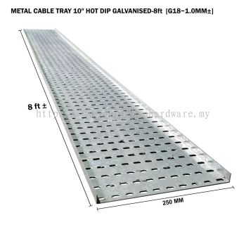METAL CABLE TRAY 10" HOT DIP GALVANISED 8ft G18 1.0MM±