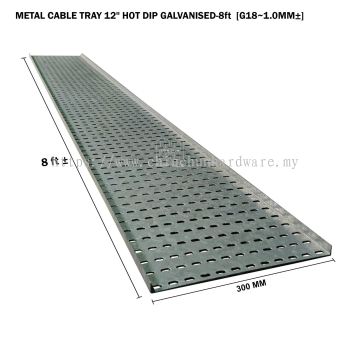 METAL CABLE TRAY 12" HOT DIP GALVANISED 8ft G18 1.0MM±