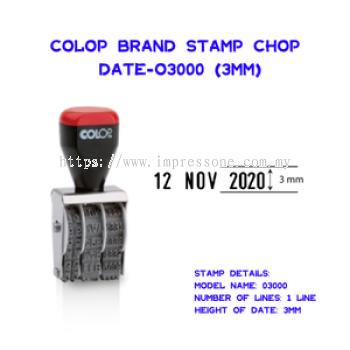 Colop Brand Stamp Chop Date O3000
