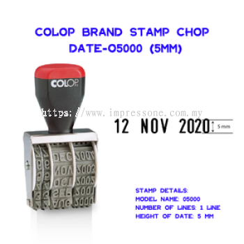 Colop Brand Stamp Chop Date O5000