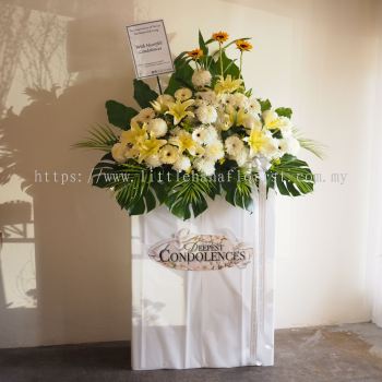 Condolences Traditional Fresh Flower Large Box Stand