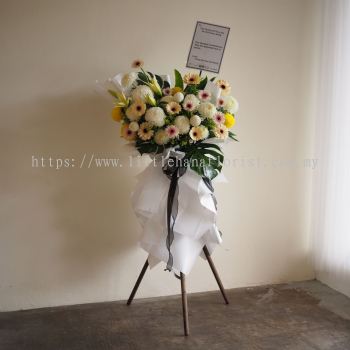 Condolences Fresh Flower Tripod Premium