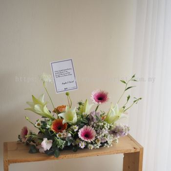 Condolences Fresh FLower Long Table Centerpiece