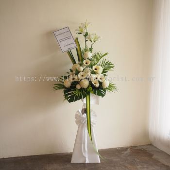 Condolences Traditional Fresh Flower Premium Stand A