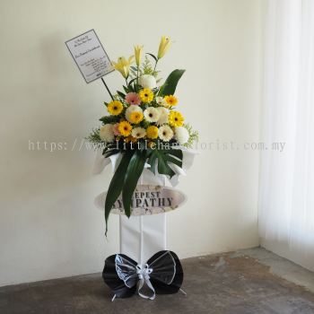 Condolences Traditional Fresh Flower Flat Stand