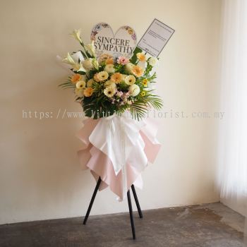 Condolences Fresh Flower Premium Love Wooden Tripod