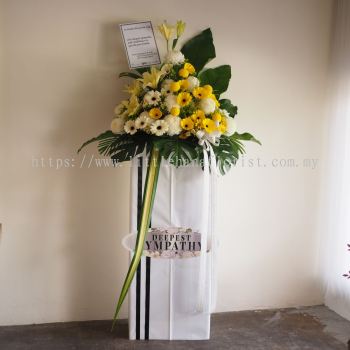 Condolences Traditional Fresh Flower Tall Box Stand