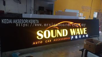 LED Frontlit Signage for Car Accessories Shop Sound Wave