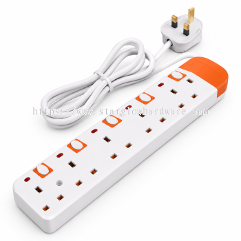 13A Trailing Socket (Orange/White)