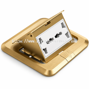 2 Gang Floor Mounted Multi Socket Outlet (Gold)
