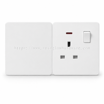 13A 1 Gang Single Pole Socket Outlet C/W Neon