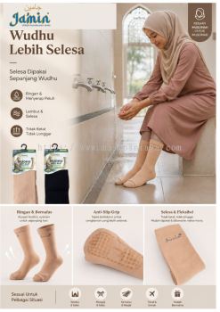 Ja'min Muslimah Stokin Mesra Wudhu Muslimah anti slip sarung kaki wuduk haji umrah socks