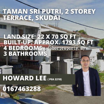 Taman Sri Putri, Skudai, Johor. 2 storey terrace house.