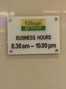 Village Grocer Centre, Businesse Hours Board