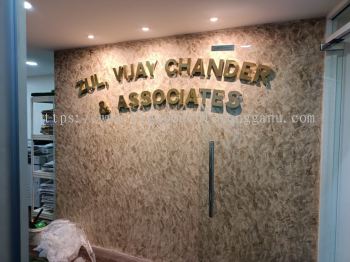 Zul, Vijay Chander & Associates - Klang - 3D Stainless Steel Gold Mirror Signage 