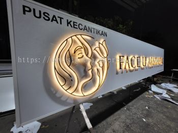 Face U Aesthetic  - Klang - 3D LED Stainless steel Gold Mirror Sigange 