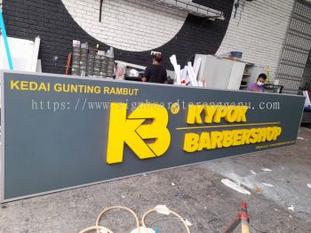 Kypok Barbershop - 3D LED Frontlit Signboard - Subang Jaya 