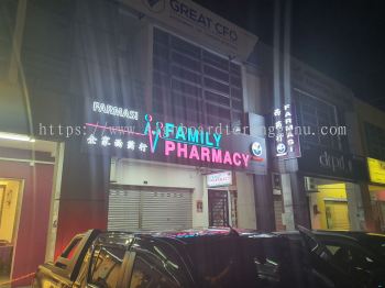 FAMILY PHARMACY 3D BOX UP LED FRONTLIT SIGNAGE IN KUALA ROMPIN