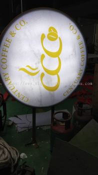 CCC ROUND SHAPE DOUBLE SIDE LIGHTBOX SIGNAGE SIGNBOARD IN JERANTUT 