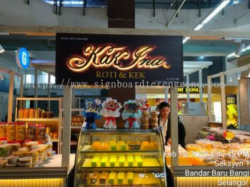 ROTI & KEK INDOOR 3D LED BOX UP STAINLESS STEEL BACKLIT SIGNAGE SIGNBOARD AT JABOR 