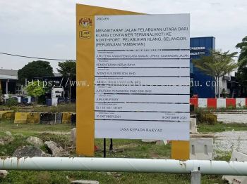 JKR CONSTRUCTION PROJECT SIGNBOARD SIGNAGE AT CHUKAI KEMAMAN TERENGGANU MALAYSIA