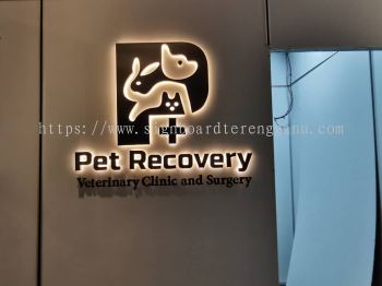 PET RECOVERY INDOOR 3D LED BACKLIT BOX UP STAINLESS STEEL GOLD LETTERING SIGNAGE SIGNBOARD AT MARANG KUALA TERENGGANU MALAYSIA