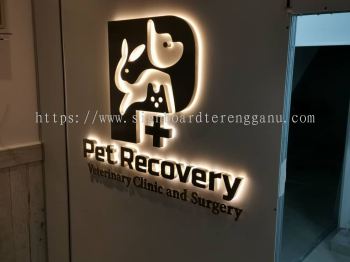 PET RECOVERY INDOOR 3D LED BACKLIT BOX UP STAINLESS STEEL GOLD LETTERING SIGNAGE SIGNBOARD AT KEMAMAN KUALA TERENGGANU MALAYSIA