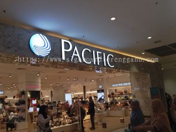 PACIFIC INDOOR 3D LED LETTERING SIGNAGE WITH LED FRONTLIT AT KTCC MALL KUALA TERENGGANU MALAYSIA