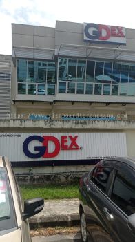 GDEX ALUMINIUM PANEL BASE 3D LED FRONTLIT BOX UP LETTERING SIGNBOARD SIGNAGE AT TERIANG BERA PAHANG MALAYSIA