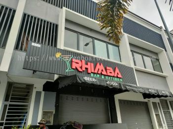 RHIMBA OUTDOOR ALUMINIUM PANEL BASE CEILING PANEL 3D LED BOX UP LETTERING SIGNBOARD SIGNAGE AT MARANG TERENGGANU MALAYSIA