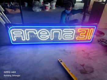 ARENA 31 CUSTOM DESIGN INDOOR LED NEON LIGHT LETETR SIGNAGE AT CHUKAI KEMAMAN TERENGGANU