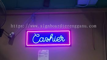 CASHIER CUSTOM DESIGN INDOOR LED NEON LIGHT LETETR SIGNAGE AT KIJAL KEMAMAN TERENGGANU