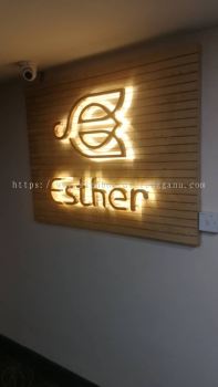 ESTHER INDOOR 3D LED BOX UP STAINLESS STEEL BACKLIT SIGNAGE SIGNBOARD AT KERTEH KEMAMAN TERENGGANU MALAYSIA