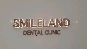 SMILELAND INDOOR 3D LED BOX UP ROSE GOLD STAINLESS STEEL BACKLIT SIGNAGE SIGNBOARD AT JERANGAU DUNGUN TERENGGANU MALASYIA