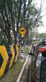 JKR ROARD STAND SIGNAGE 3M HIP REFLECTIVE STICKER AT BERA PAHANG MALAYSIA