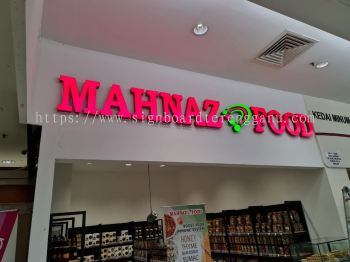 MAHNAZ FOOD INDOOR 3D LED FRONTLIT LETTERING SIGNBOARD SIGNAGE AT KUALA TERENGGANU TOWN, ALAM SERADA TERENGGANU MALAYSIA