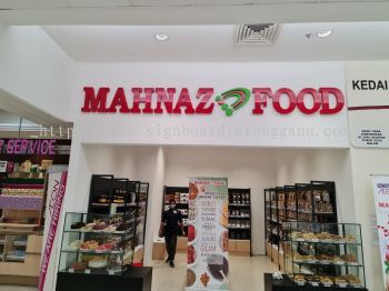 MAHNAZ FOOD INDOOR 3D LED FRONTLIT LETTERING SIGNBOARD SIGNAGE AT MARANG TOWN, RUSILA, BUKIT PAYONG TERENGGANU MALAYSIA