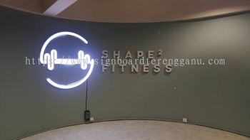 SHAPE2 FITNESS INDOOR 3D LED BOX UP LETTERING SIGNAGE SIGNBOARD AT KEMAMAN TERENGGANU MALAYSIA