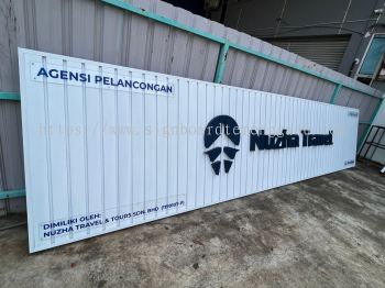 NUZHA TRAVEL OUTDOOR ALUMINIUM CEILING PANEL BASE 3D EG BOX UP LETTERING SIGNBOARD SIGNAGE AT SUNGAI LEMBING KUANTAN PAHANG MALAYSIA