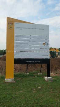 BUILDING SITE JKR CONSTRUCTION PROJECT SIGNBOARD SIGNAGE AT BANDAR SERI BANDI, JABUR KEMAMAN TERENGGANU MALAYSIA