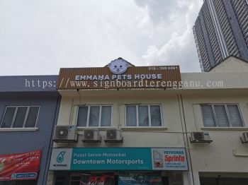 EMMAMA PETS HOUSE OUTDOOR ALUMIIUM CEILING PANEL BASE 3D LED BOX UP FRONTLIT SIGNBOARD SIGNAGE AT AIR PUTIH KUANTAN PAHANG MALAYSIA