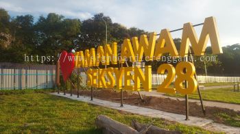 I LOVE TAMAN AWAM ALUMINIUM GIANT BIG 3D BOX UP LETTERING STAND SIGNAGE AT JERANTUT PAHANG MALAYSIA